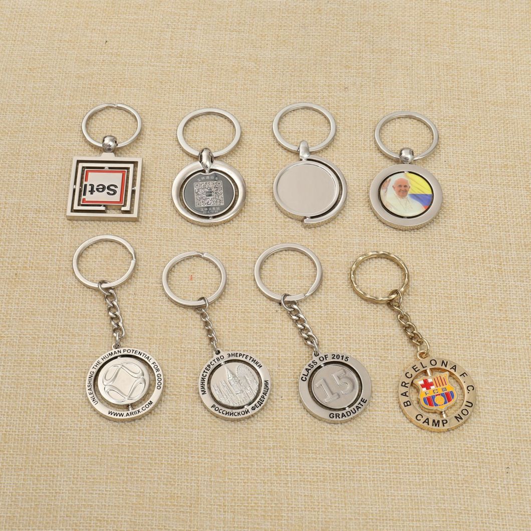 Metal Trolley Coin Holder Keychain with Europe Standar