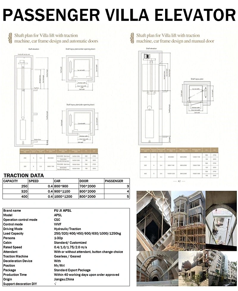 APSL elevator construction assembly price graphic design villa house home residential elevator lift
