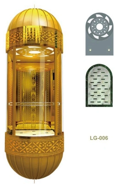 Syney Super Quality Gold Half Round Glass Elevator for Hotels