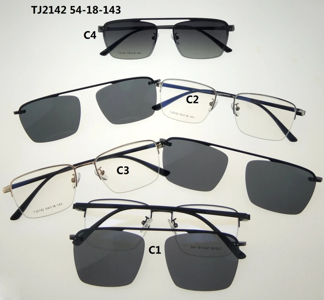 Magnetic Clip-on Sunglasses Round/Square Metal Frame