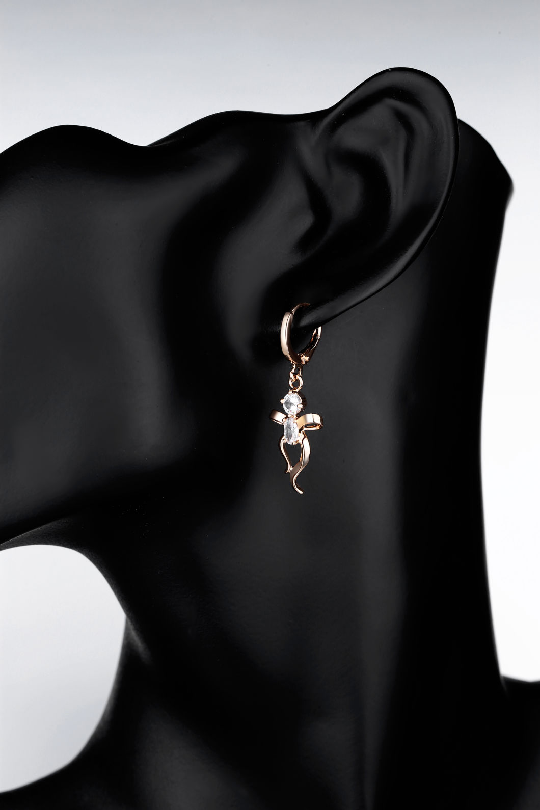 New Fashion Designs Jewelry Zircon Elegant Women Gold Plated Drop Earring