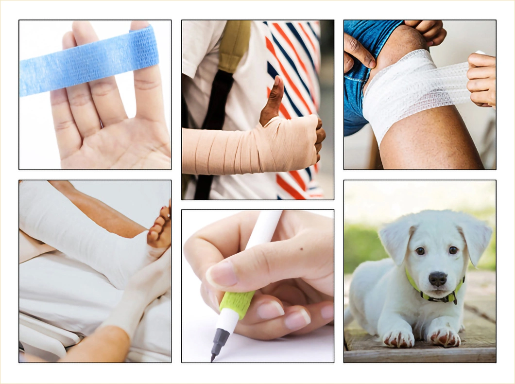 Veterinary Multi-Color Printed Elastic Cohesive Bandage with Spandex