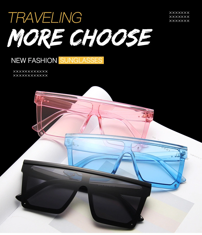 2020 Ready Stock Amazon Selling UV400 Plastic Square Oversize Fashion Men Sunglasses