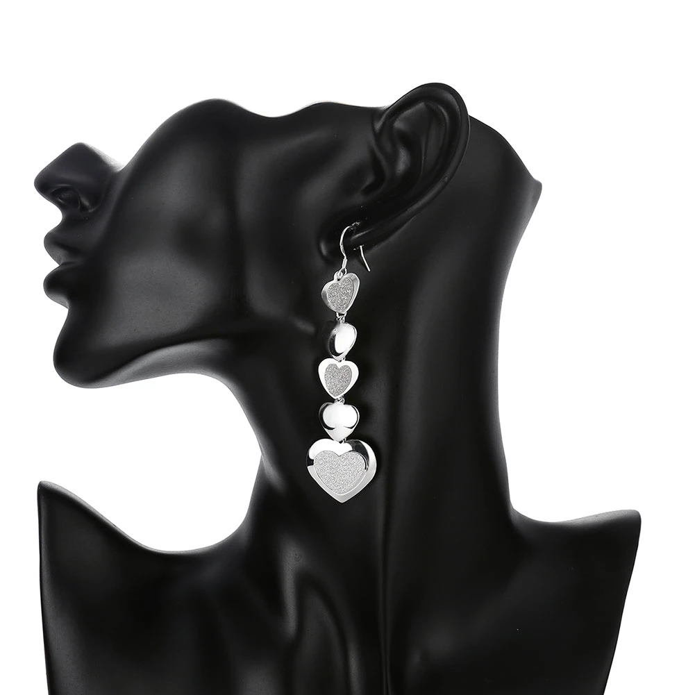 Hotsale Heart Shape Silver Earrings Silver Plated Heart Girls Earrings