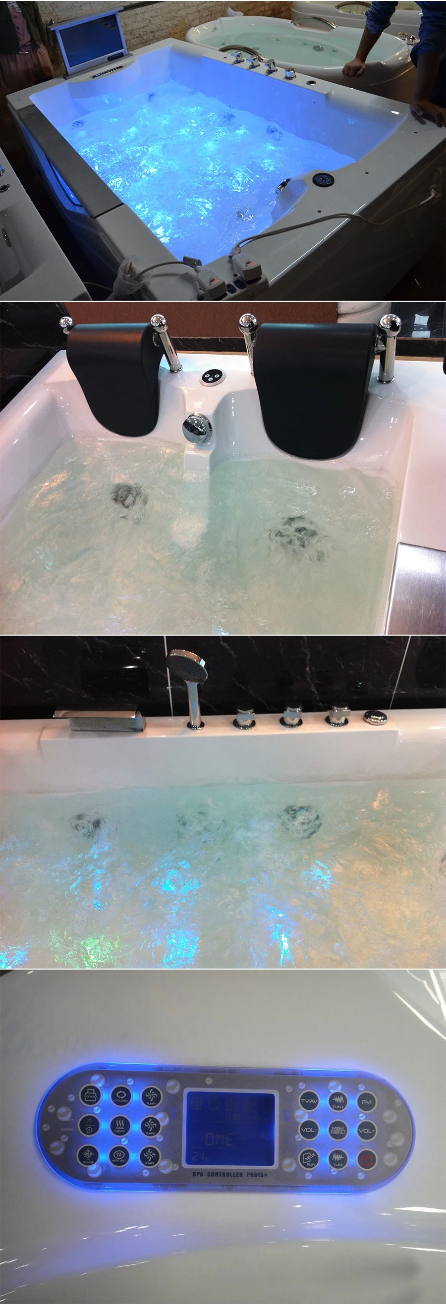 Victorian Rectangular 2 Person Jakuzzi Massage Bathroom Acrylic Bath Tub