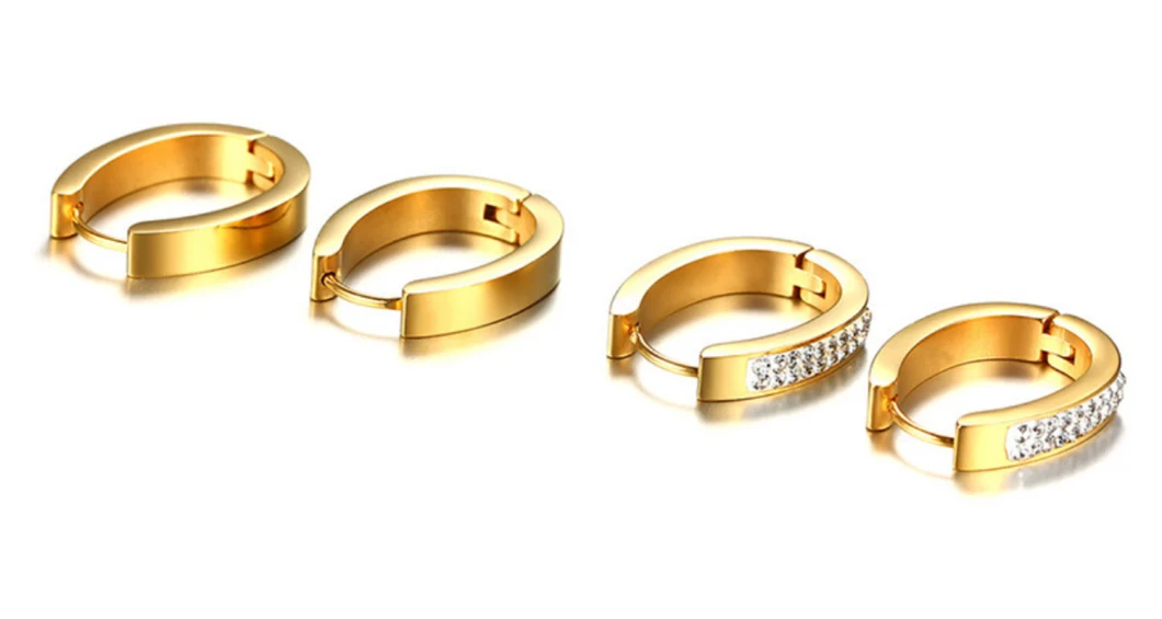 Fashion Jewelry Earrings European and American Jewelry Stainless Steel Gold Earring Earrings Er9219