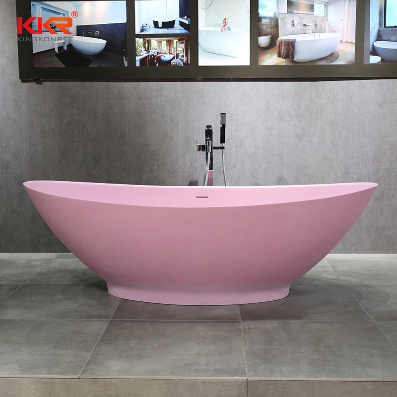 Small Baths 1000mm Sitting Bath Tub in Pink for Honeymoon Hotel Bathtubs