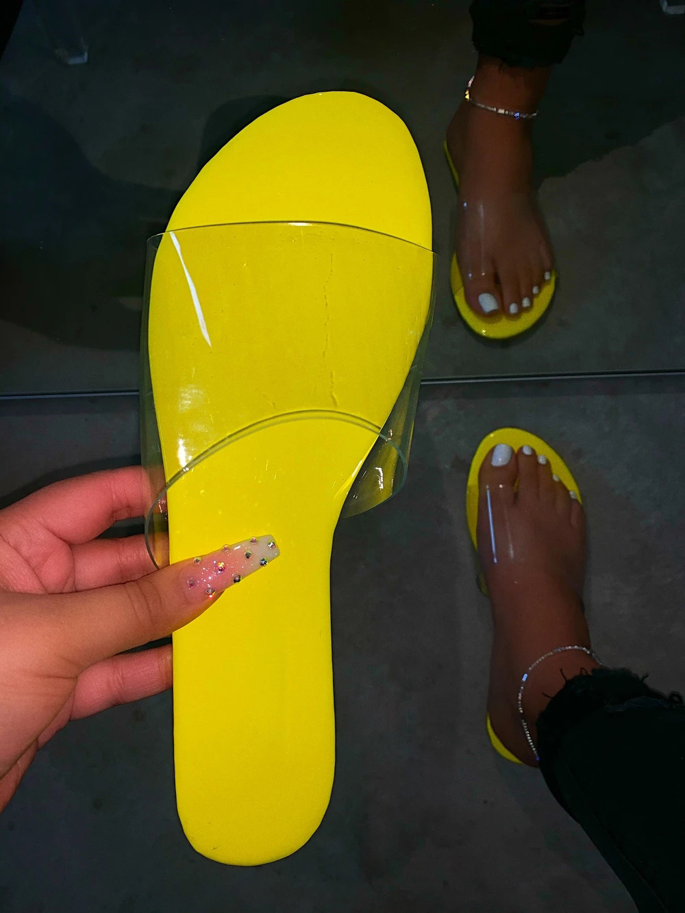 Women Sandals Summer, Transparent Women Slippers, Women Flat Sandals