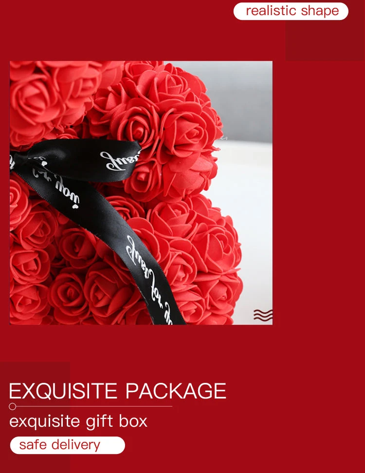 Rose Bear 40cm 70cm Romantic Rose PE Teddy Bear for Valentine Gifts
