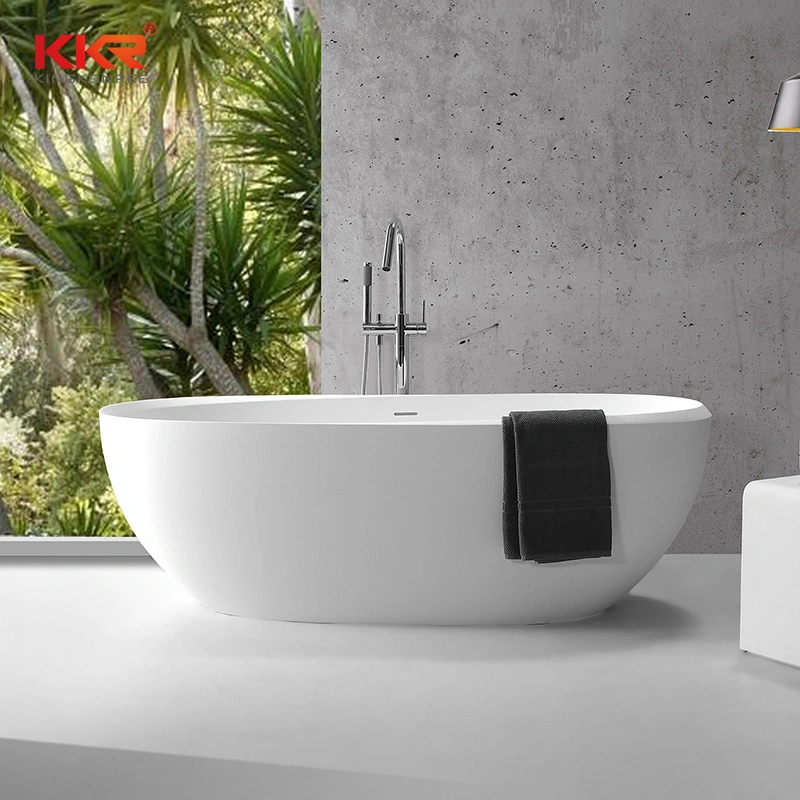Artificial Stone Freestanding Soaking Tub Villa Bathroom Bathing Furniture Bathtub