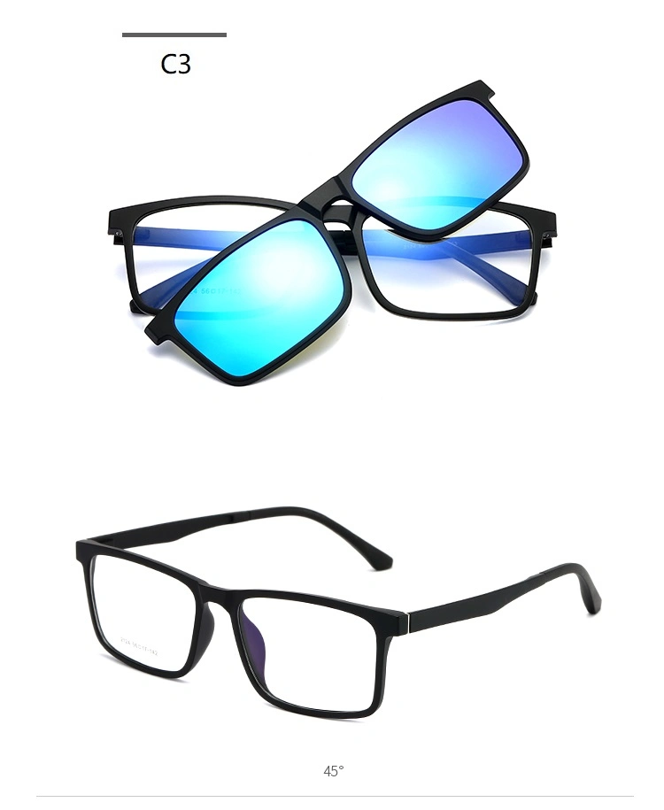 Fashion Eyewear Magnetic Polarized Clip on Sunglasses