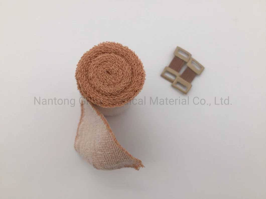 Natural Color Elastic Plain Gauze Cotton Bandages with Spandex