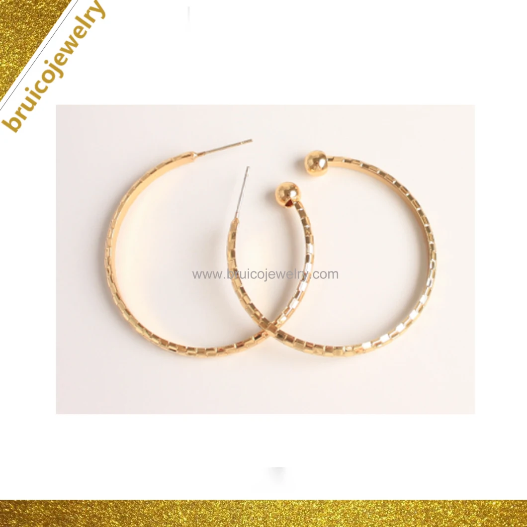 Sterling Silver Jewelry Wholesale Yellow Gold Color Open Cuff Hoop Earrings for Girls