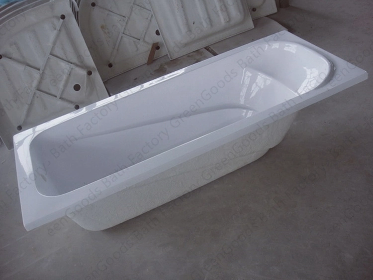 Japanese Small Soaking 48 Inch Drop in Shallow Acrylic Hotel Bathtub