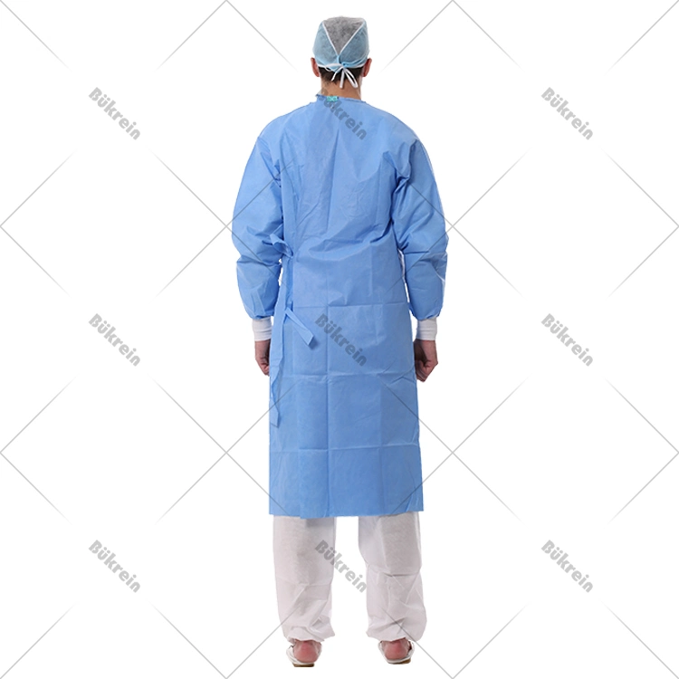 SMS/PP/PP+PE Isolation Gowns Knitted Cuff /Elastic Cuff Manufacturer