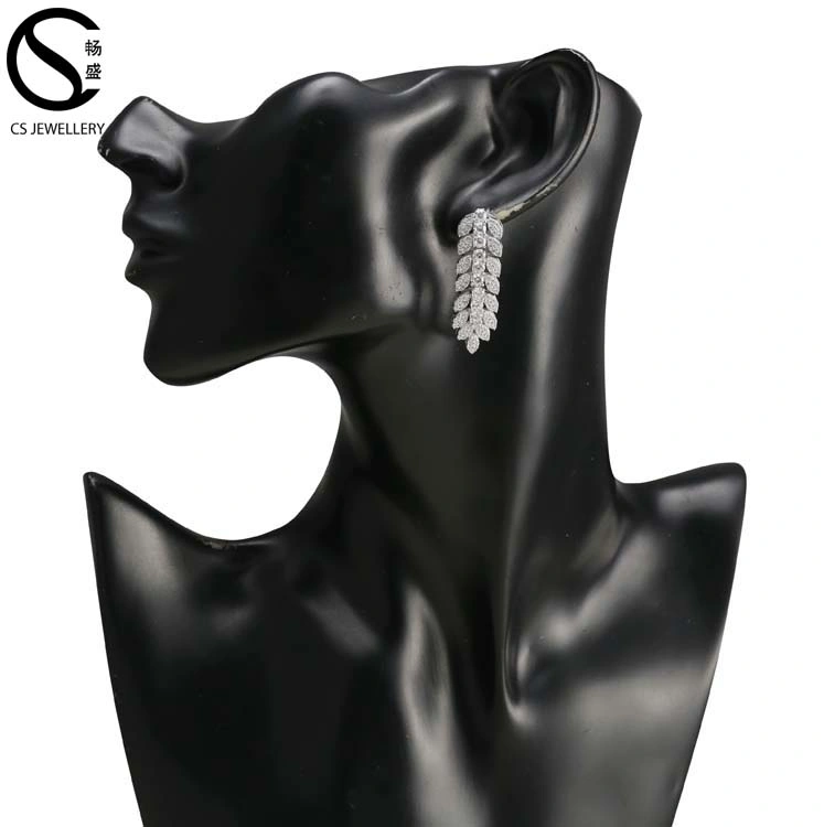 Handmade Brazil Earring Women 925 Silver Jewelry Druzy Gemstone AAA Cubic Zirconia Drop Earrings