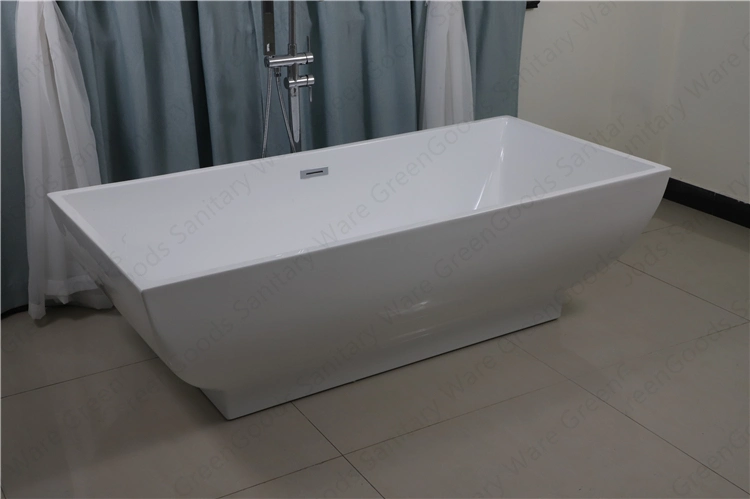 Top Sale Factory Supply Stand Alone Acrylic Bathtub with Pedestal