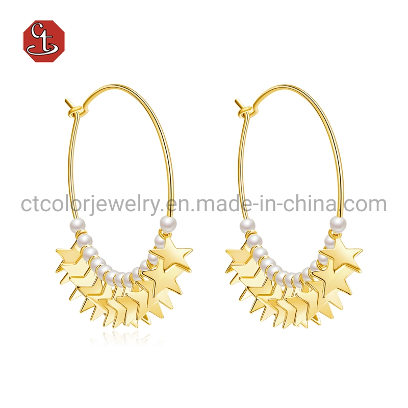 New Design Fashion Jewelry 925 Sterling Silver or Brass 18K Gold Plated Star Earrings