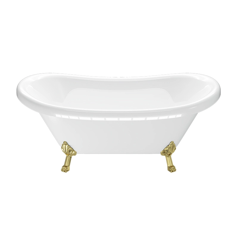 Golden Clawfoot Non-Whirlpool Freestanding White Acrylic Bathtub