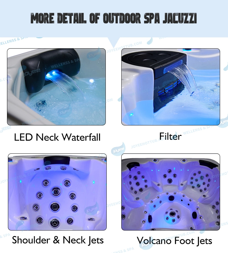 6 Persons Freestanding Garden Hydro Massage Big Hottub Outdoor SPA Hot Tub Whirlpool with Jacuzzi Jets