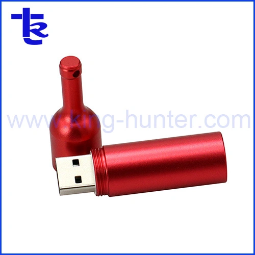 Hot Sales Wine Bottle USB Flash Drive Disk with Keychain