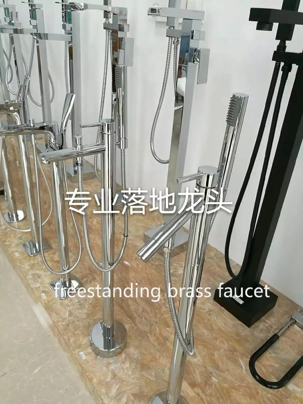 Square Freestanding Brass Bathtub Faucet, Free Standing Bathtub Tap