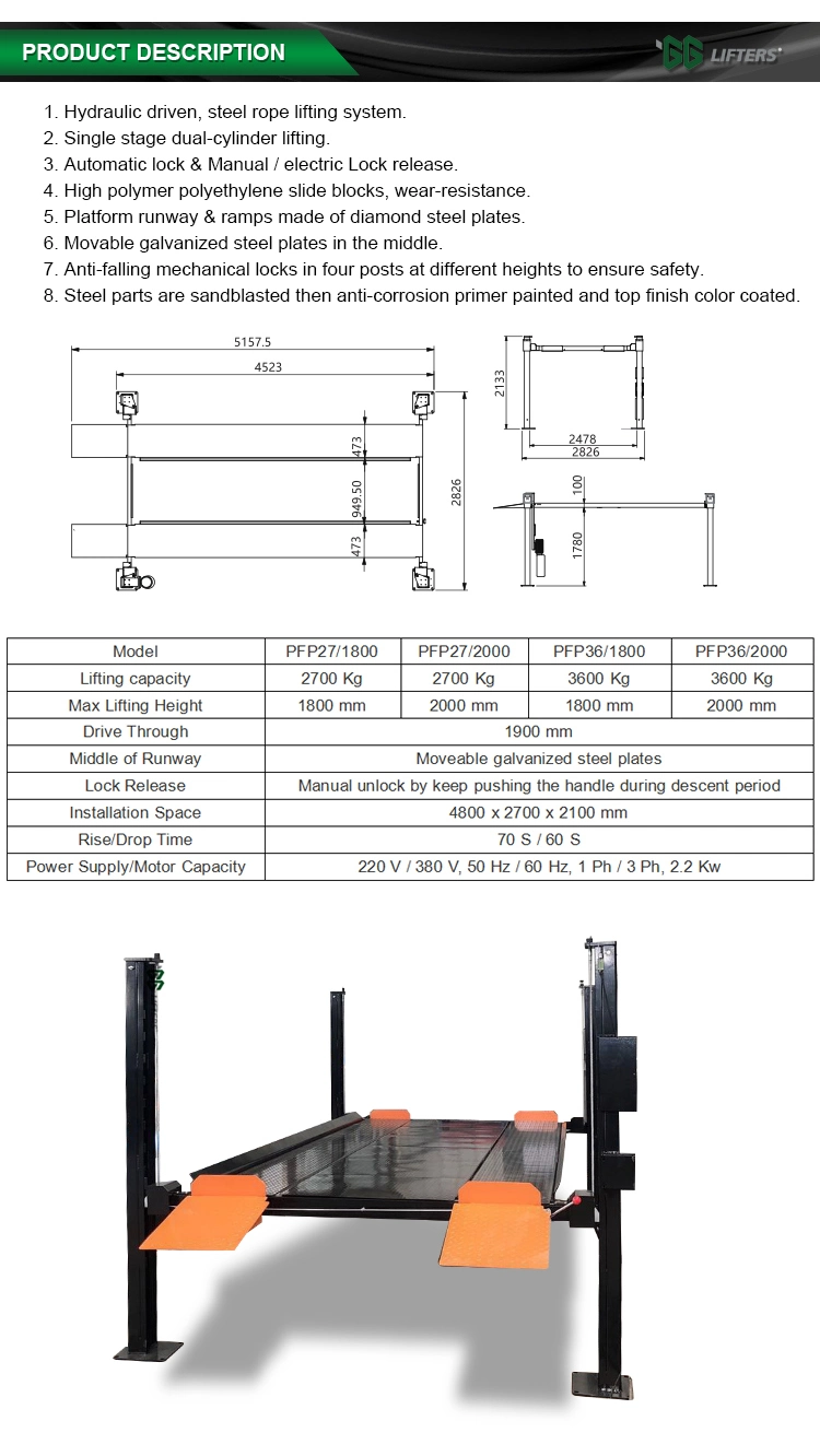 parking lift and parking system/parking garage elevator