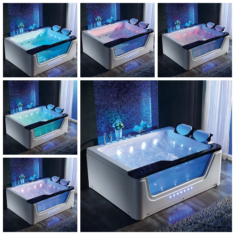 Luxury Large Square Double Bathtub Bath Whirlpool Tub