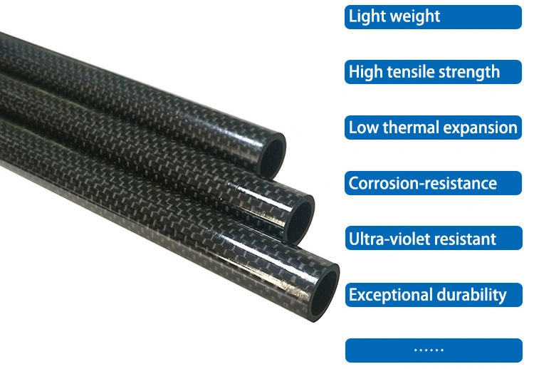 High Strength Custom 3K Black Carbon Fiber Extension Pole Telescopic Pole