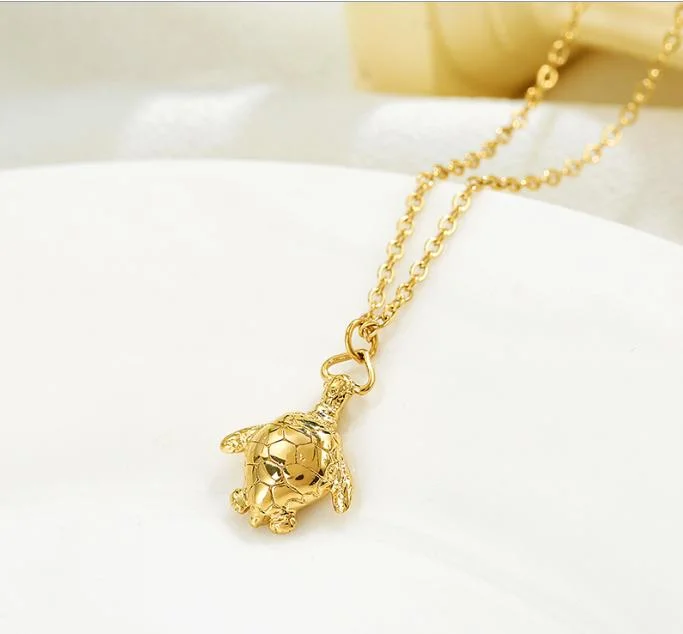 Stainless Steel Lucky Turtle Necklace Guardian Goddess Auspicious Little Turtle Female Necklace