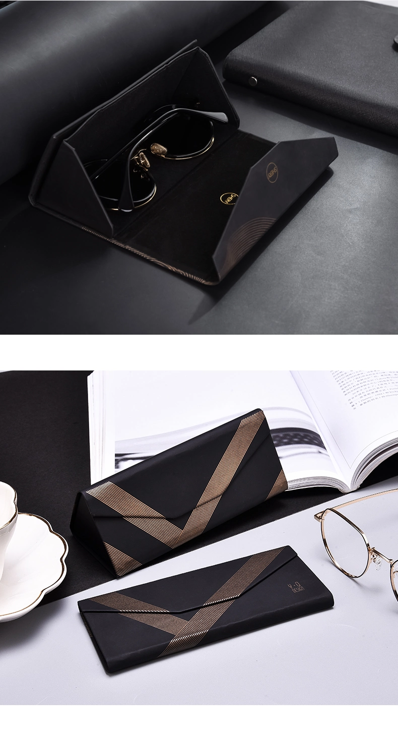 Black Strip Printed Folding Case for Reading Glasses and Sunglasses