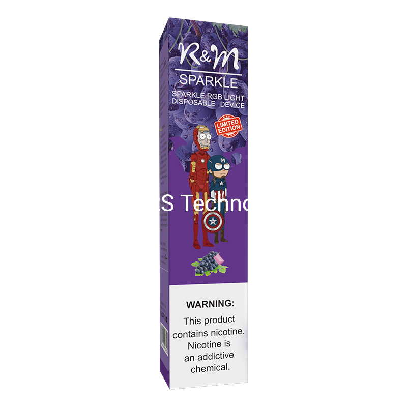 Rick Morty 2600puffs Vape E Liquid Disposable Vape Glow Light R&M Sparkle