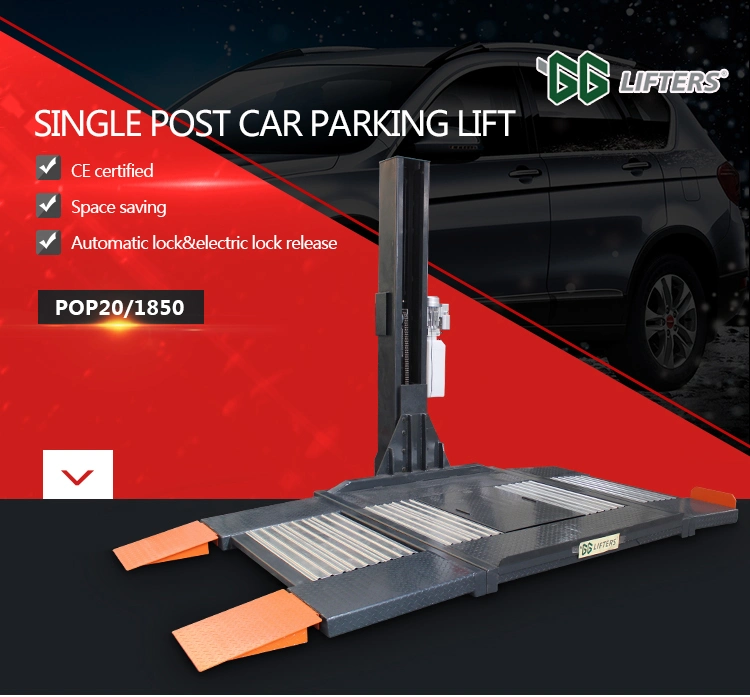 GG Lifters Hydraulic Single Post Car Parking Lift smart car parking system