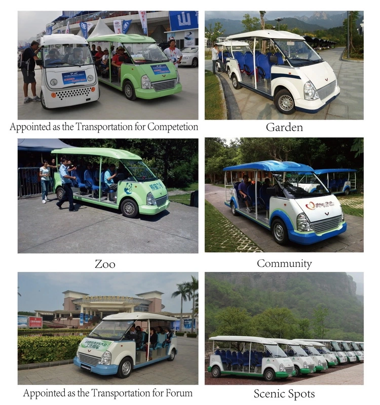 CE Certification14 Passager Electric Resort Car /Sightseeing Bus/Tourist Electric Car with Door Used Scenic Arear