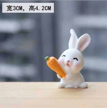 Cute Rabbit Decoration Modern Mini Cute Resin Ornament Figurine for Home