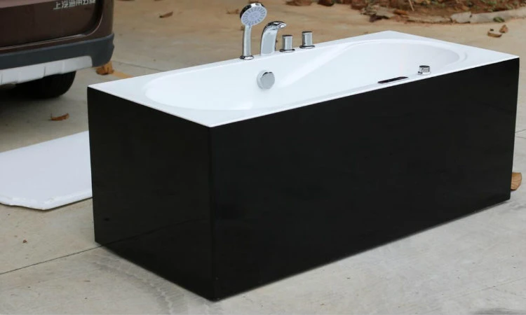 New Sanitary Ware Hot Tub Massage Jetted Black Bathtub (Q423)