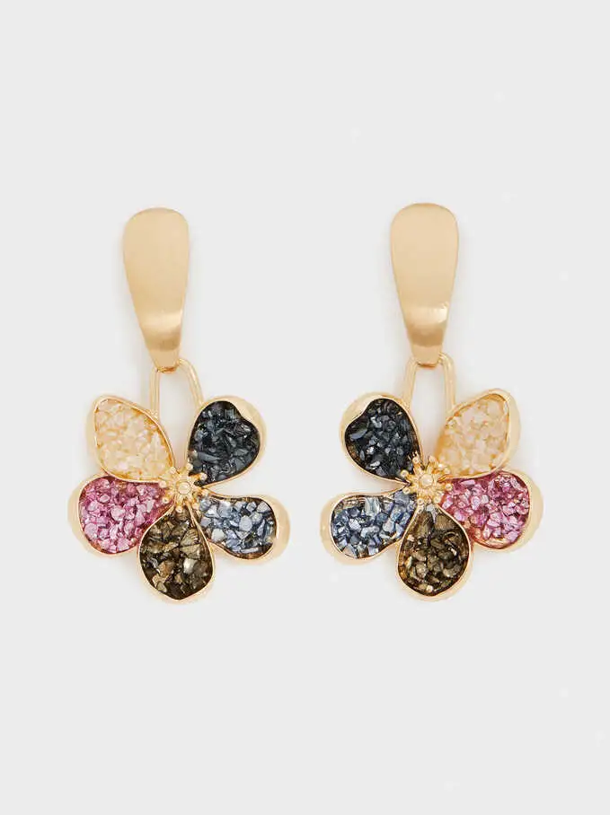 Sweet Fashion Temperament Crystal Flowers Japanese and Korean Style Earrings Jewelry