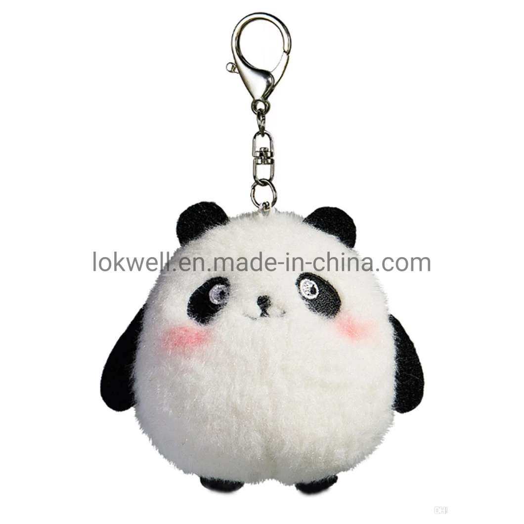 Cute Panda Model Plush Doll Keychain as Valentine Gifts