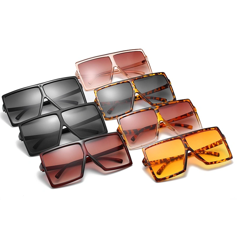 2021 Plastic Big Square Frame Oversized Colorful Custom Fashion Sunglasses