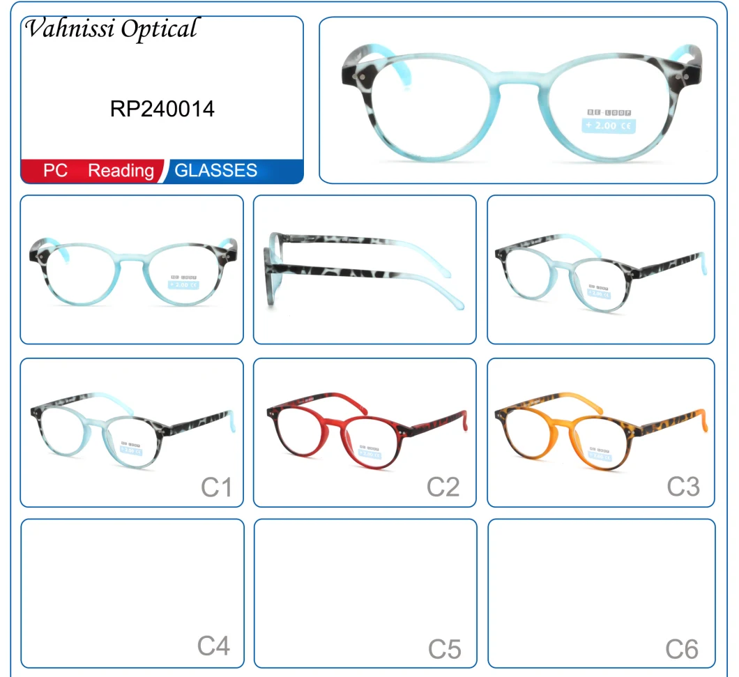 Super Market Gradient Color PC Round Shape Bifocal Reading Glasses