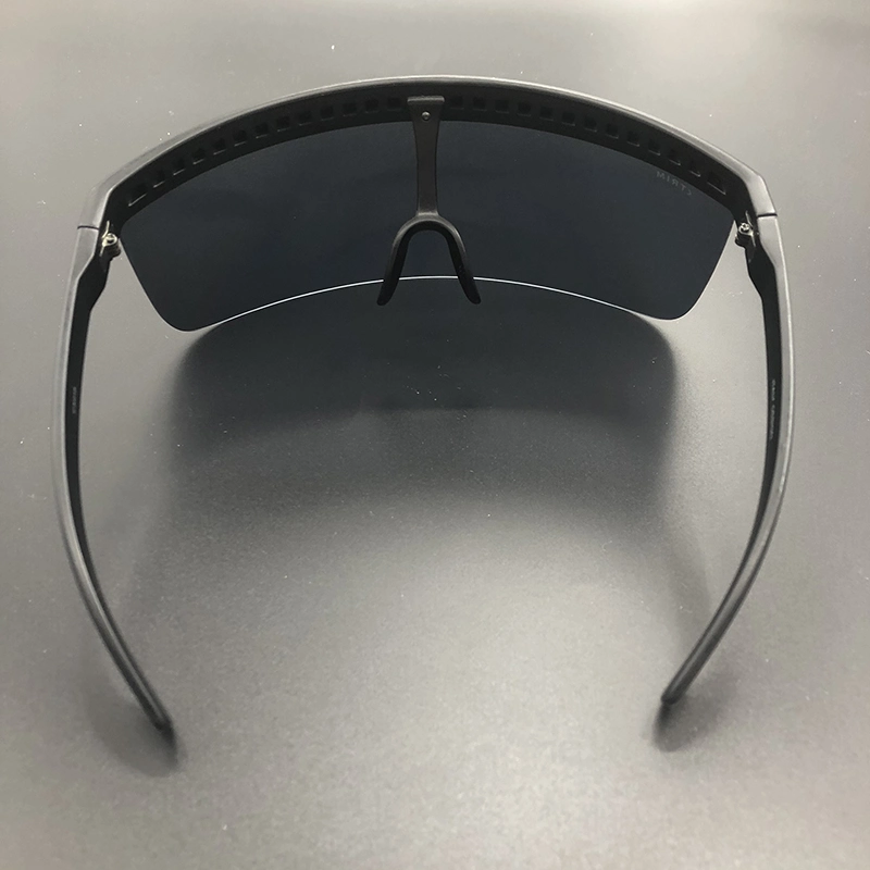 White Frame and Transparent Lenses Oversize Shield Visor Sunglasses