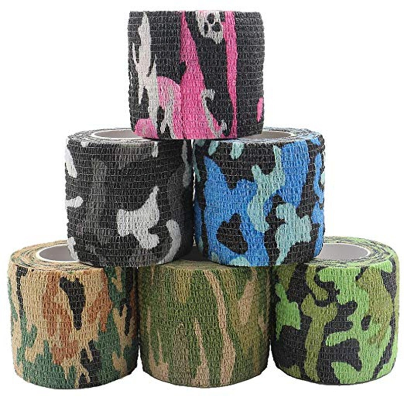 Factory Wholesale Non-Woven Camouflage Self Adhesive Elastic Tattoo Bandages Tape for Grip Cover Sports Handle