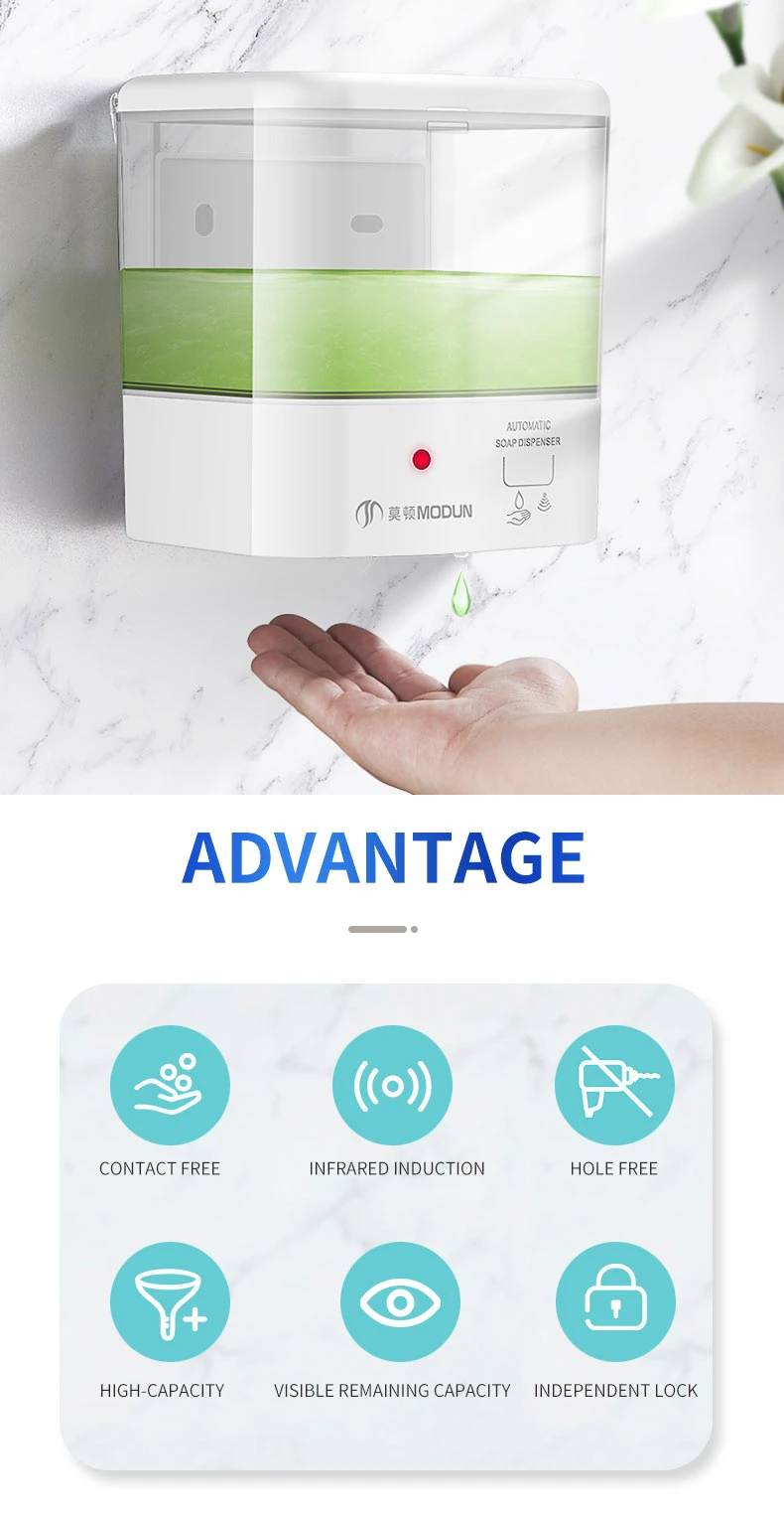 600ml Bathroom Soap Dispenser Automatic Sensor Soap Dispenser Infrared Foam / Liquid Auto Hand Soap Dispenser
