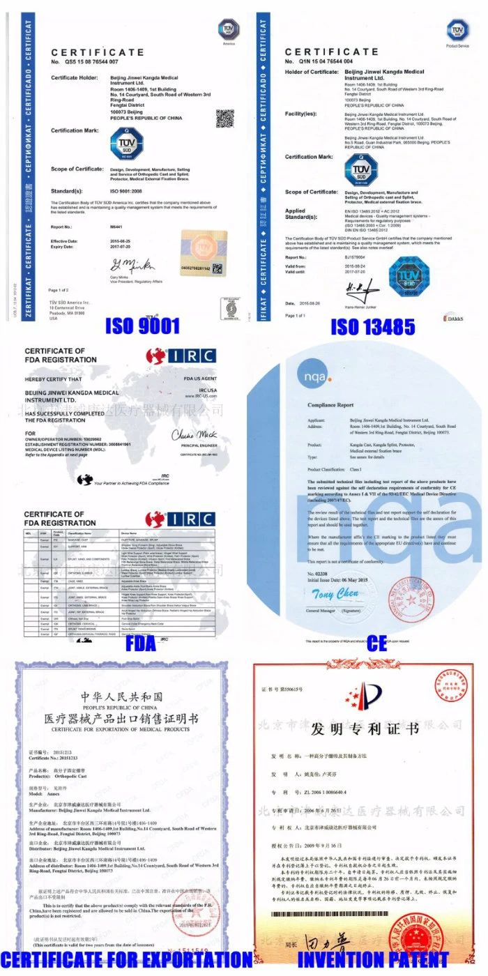 Orthopedic Fiberglass Casting Tape with FDA Ce ISO 13485