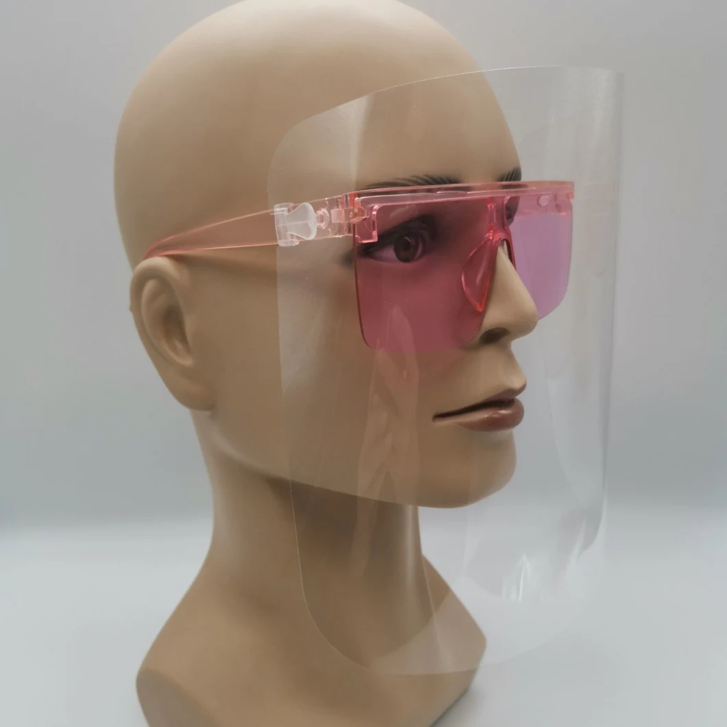 Isolation Protective Face Shield Mask Visor with Sunglasses PC Frame and Pet Screen Single Packing Box