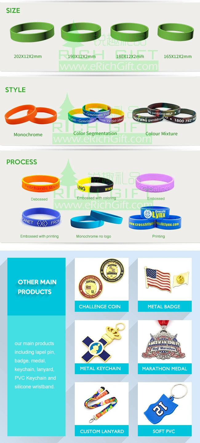Manufacturer Custom Fashion Debossed Silicon Silicone Rubber Wristband Bracelet for Promotional Gift