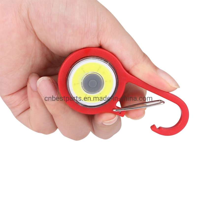 Mini COB LED Flashlight Aluminum Carabiner Keychain Outdoor Torch Portable Night Fishing Light