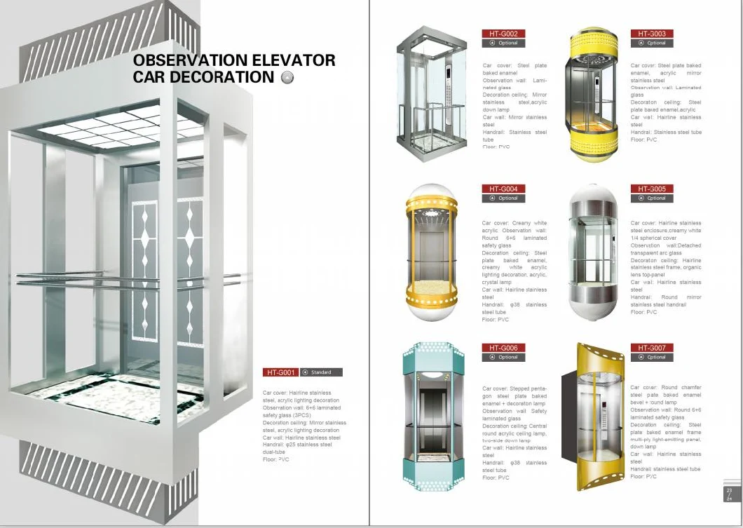 Gearless Vvvf Control Passenger Elevator Villa Home Use Elevator Panoramic Elevator Exclusive