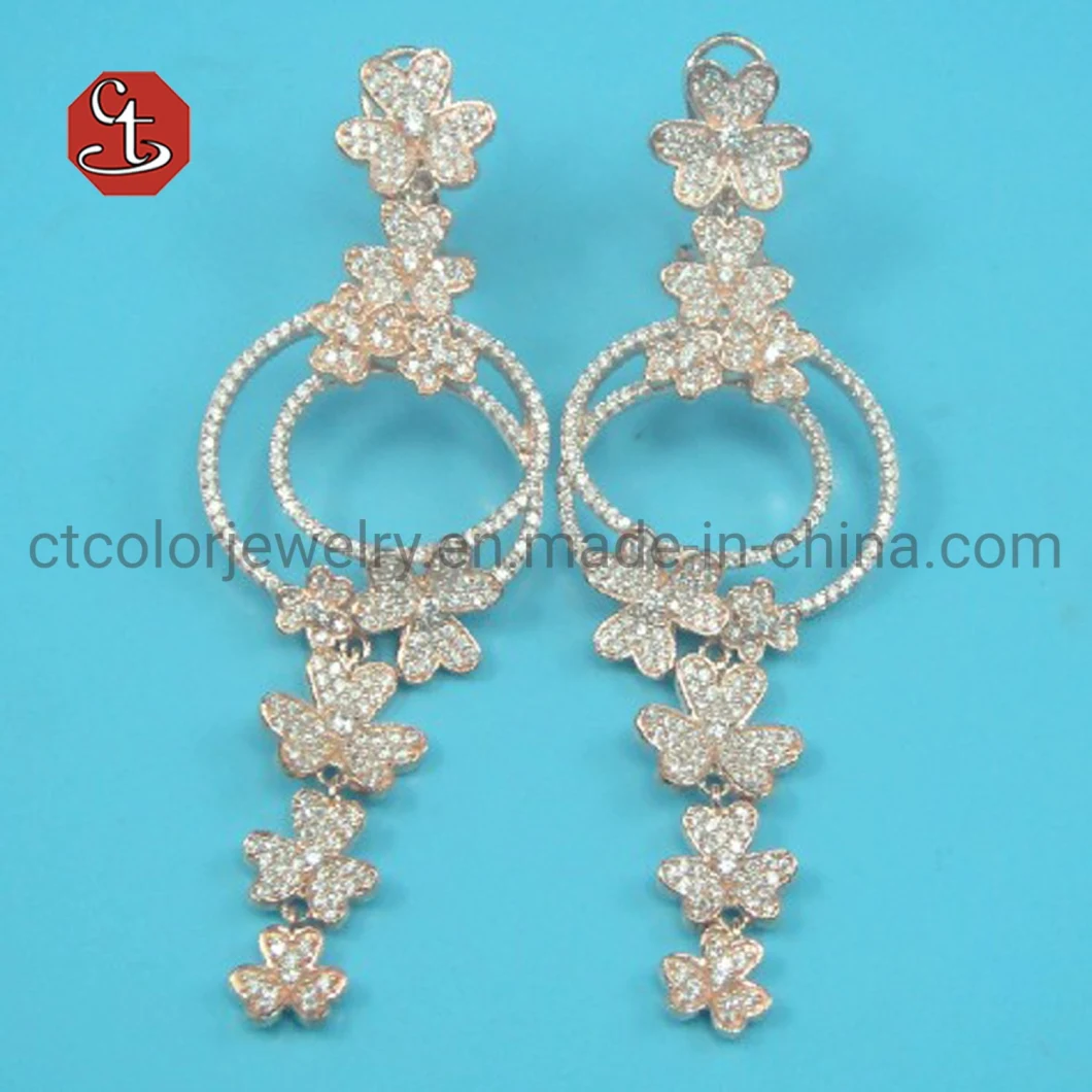 Crystal Vintage Geometric Women Dangle Earrings Long Style Fashion Style Silver Earrings Fashion Female Jewelry