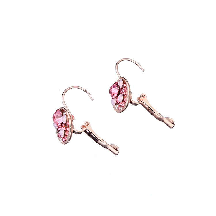 New Arrival Rose Gold Rhinestone Gold Plated Womens Earrings